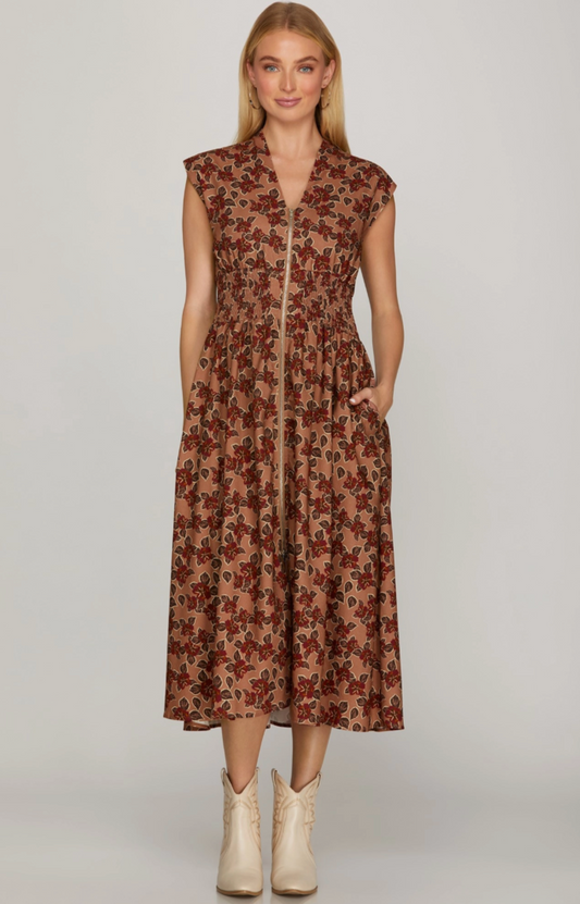 Printed Midi Dress