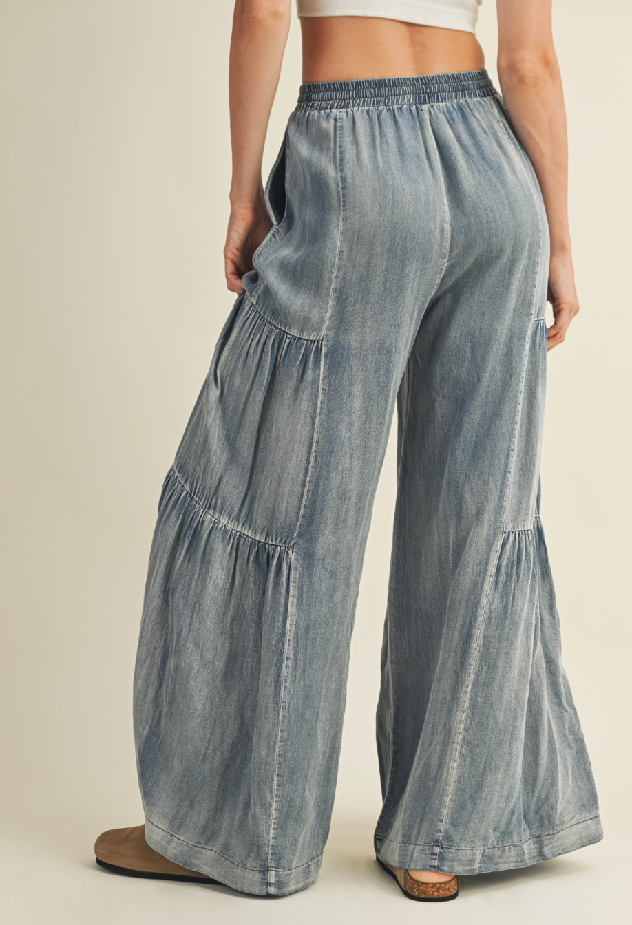 Tiered Wide Leg Pant