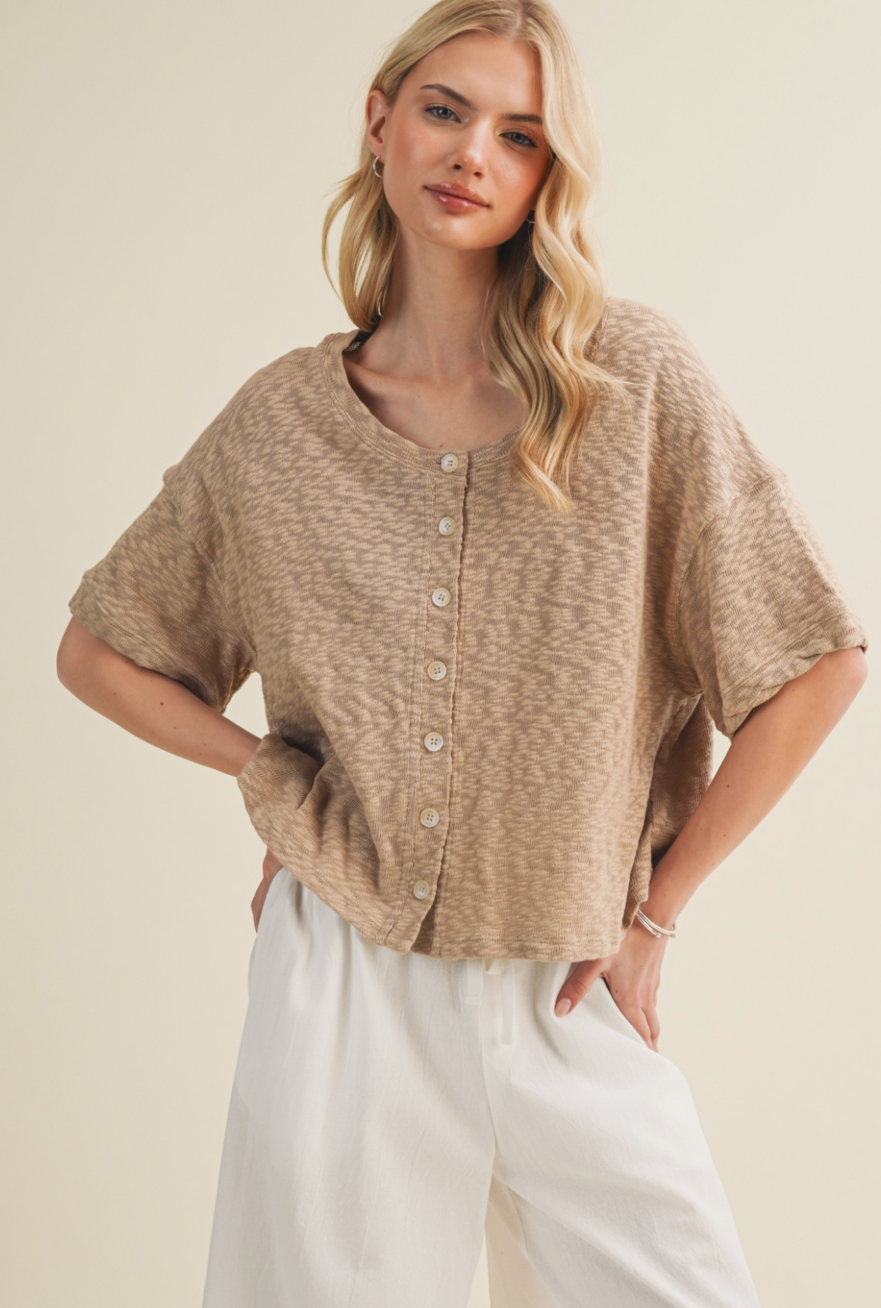 Button Up Knit Top