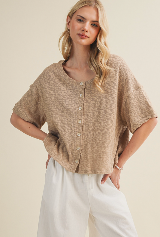 Button Up Knit Top