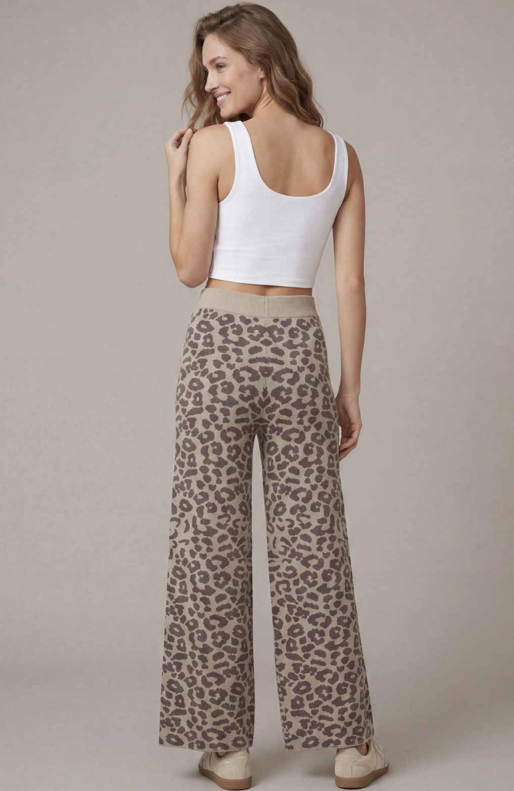 Leopard Print Sweater Pants