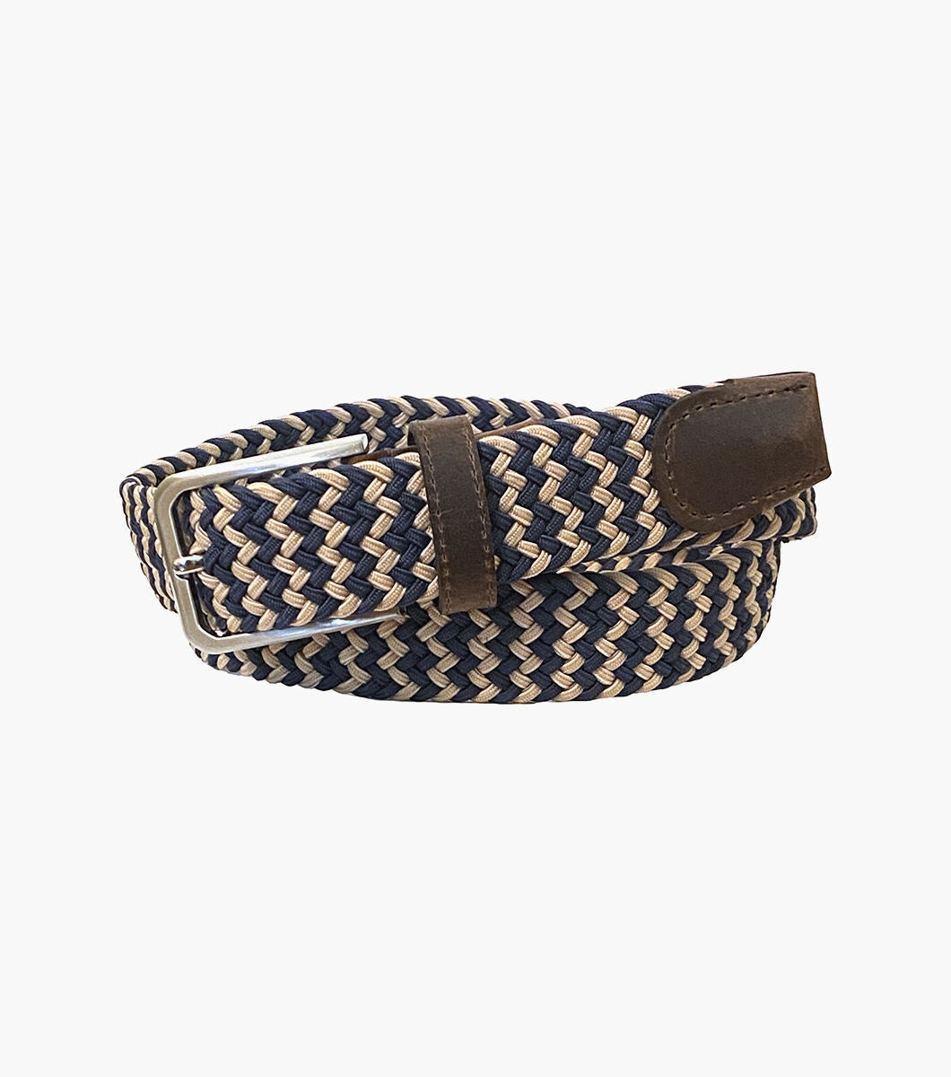 Florsheim Khaki/Navy Woven Elastic Belt