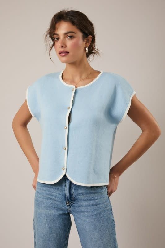 Sunday Edition Wide Shoulder Knit Top