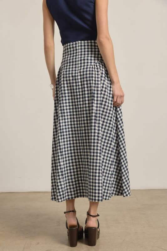 Raisonnel Gingham Check Midi Skirt