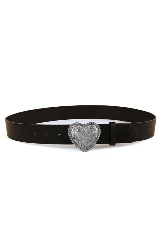 Swan Madchen Western Metal Heart Buckle Belt