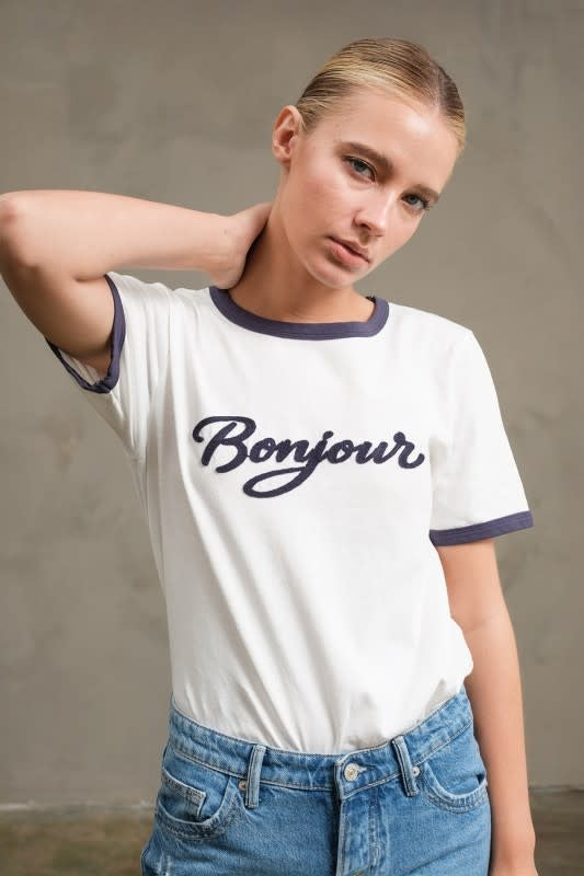 Raisonnel Bonjour Contrast Ringer Tee