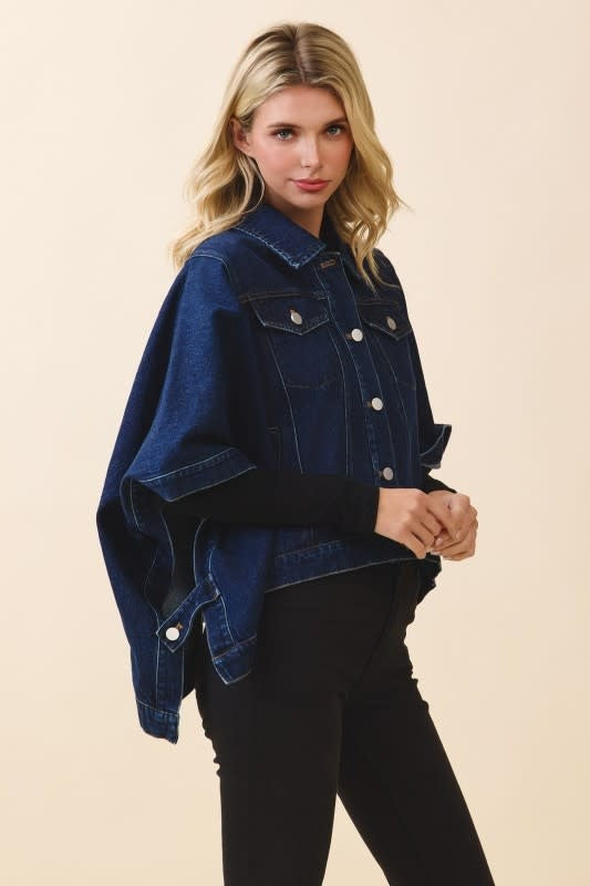 TCEC Cape Style Denim Jacket