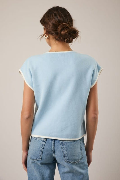 Sunday Edition Wide Shoulder Knit Top