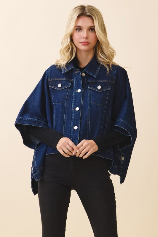 TCEC Cape Style Denim Jacket