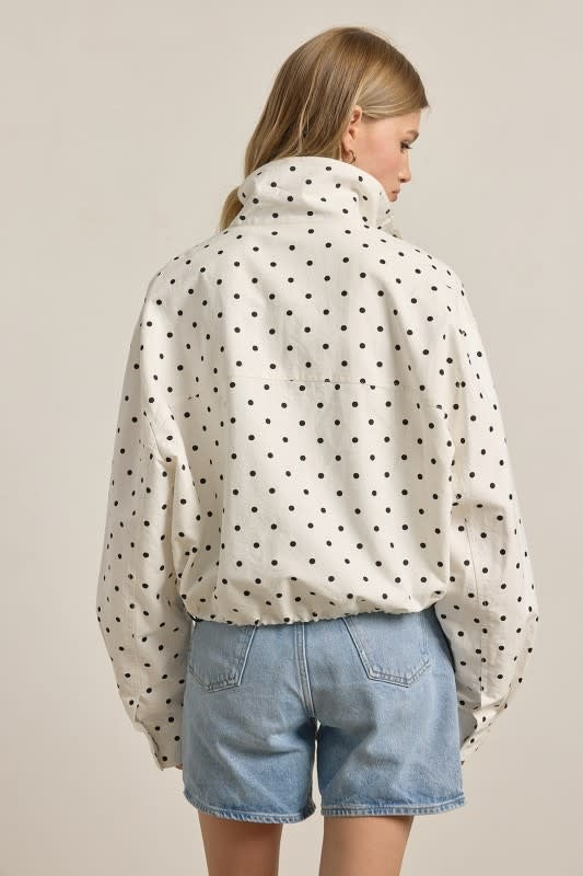 Raisonnel Polka Dot Pullover Jacket
