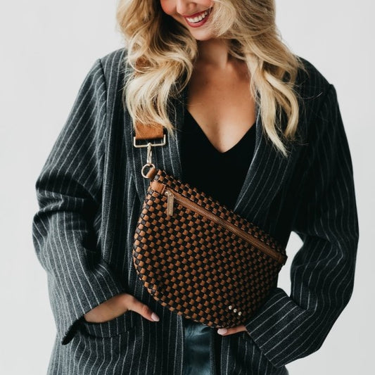Checkered Woven Westlyn Bag