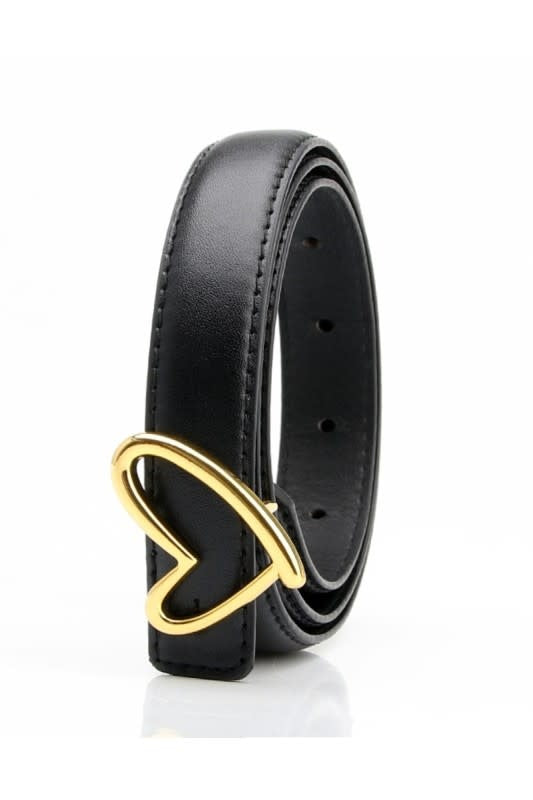 Swan Madchen Heart Buckle Faux Leather Belt