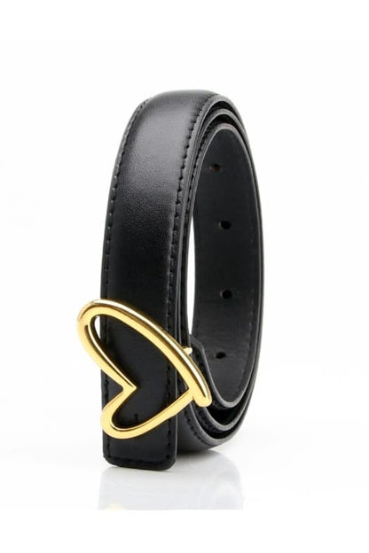 Swan Madchen Heart Buckle Faux Leather Belt