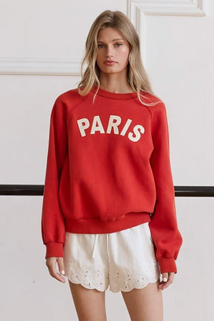 Raisonnel City Embroidered Fleece Sweatshirt