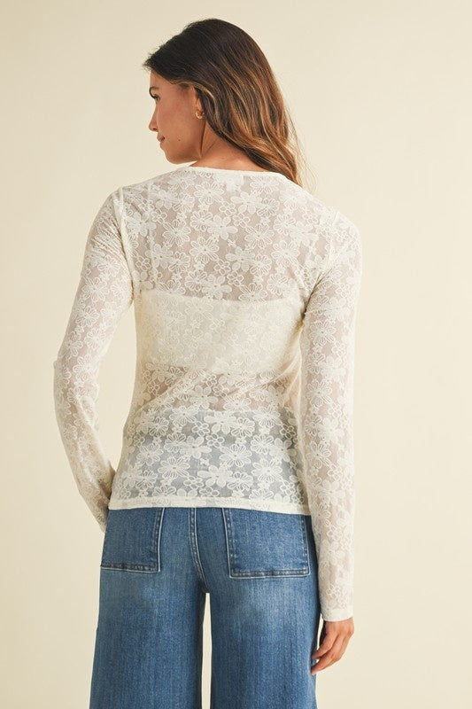 Floral Jacquard Knit Top