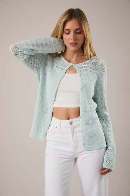 Sunday Edition Pointelle Knit Cardigan