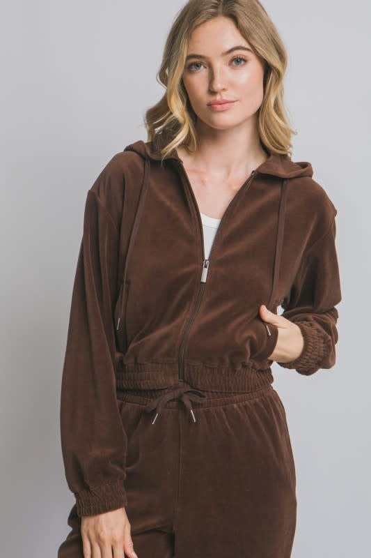 Love Tree Velour Full Zip Hoodie