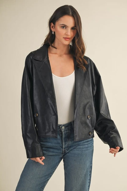 Double Breasted Leather Jacket