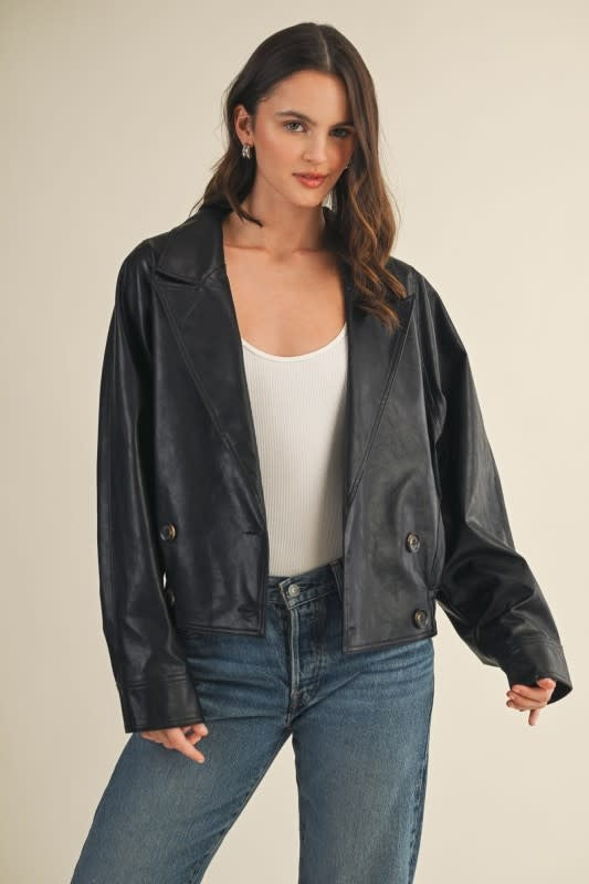 Double Breasted Leather Jacket