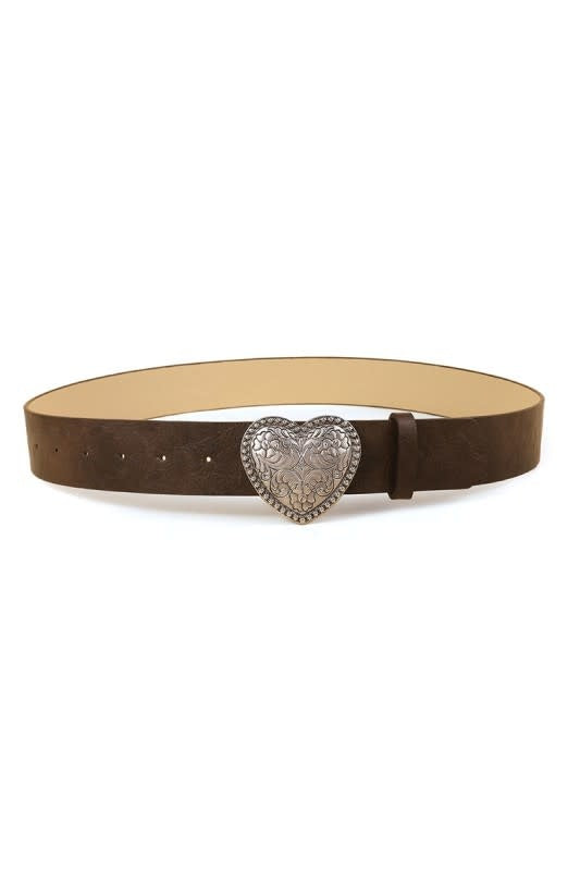 Swan Madchen Western Metal Heart Buckle Belt