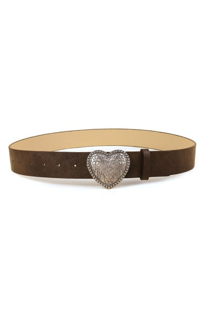 Swan Madchen Western Metal Heart Buckle Belt