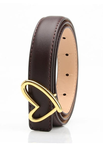 Swan Madchen Heart Buckle Faux Leather Belt