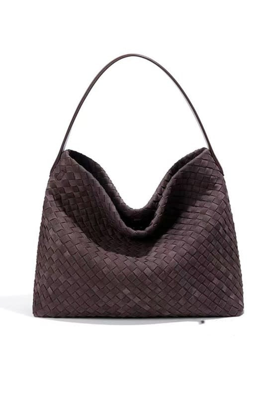 Swan Madchen Suede Woven Large Shoulder Bag