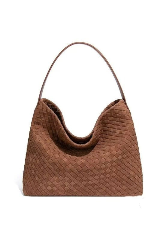 Swan Madchen Suede Woven Large Shoulder Bag