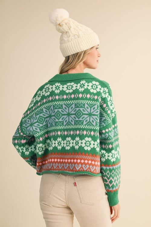 &Merci Fair Isle Sweater Cardigan