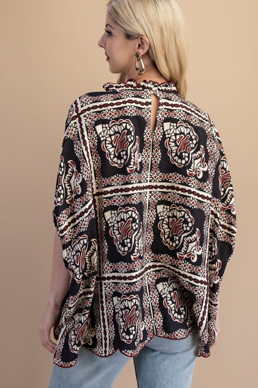 Gigio Printed Dolman Sleeve Blouse
