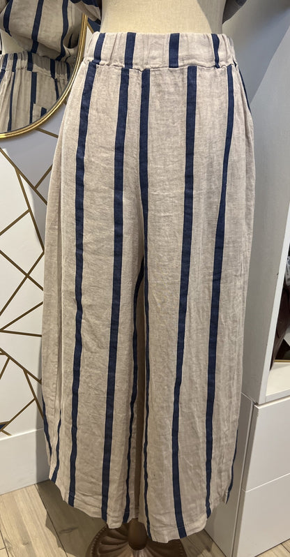 Camille & Co Striped Linen Pants