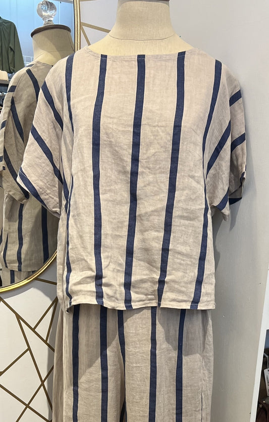 Camille & Co Striped Linen Top