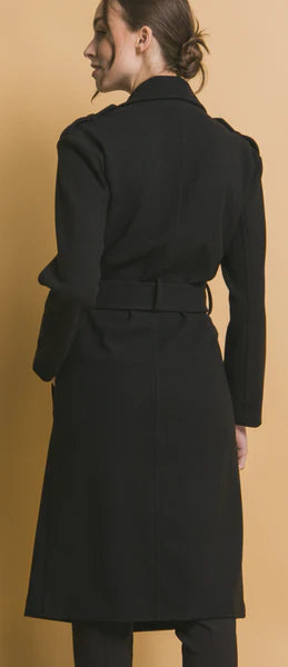 Love Tree Tie Front Trench Coat