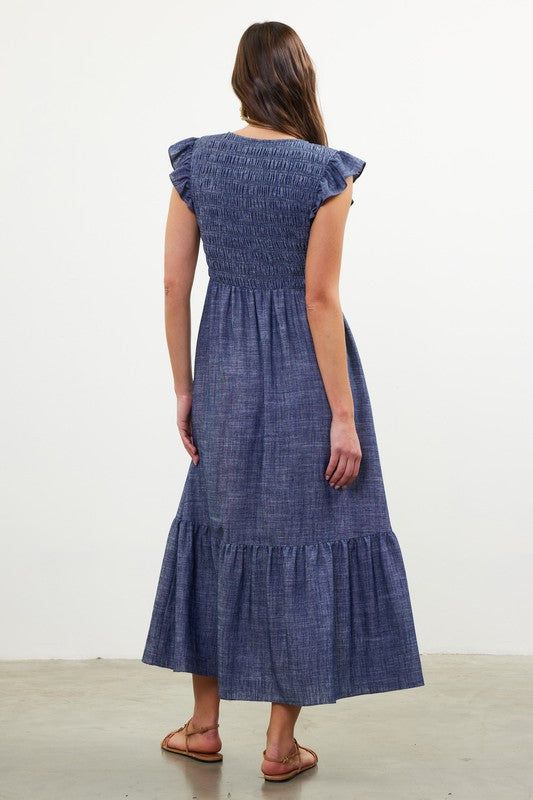 Smocked Bodice Tiered Dress