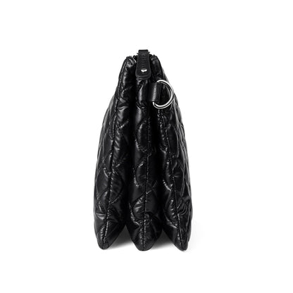 Tapa Nylon Puffer Quilt Crossbody Bag with Chain Strap LCBG1424 Black