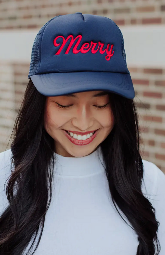 Panache Apparel Merry Trucker Hat TH-55 Navy O/S