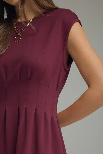 Front Pintuck Detailed Mini Dress