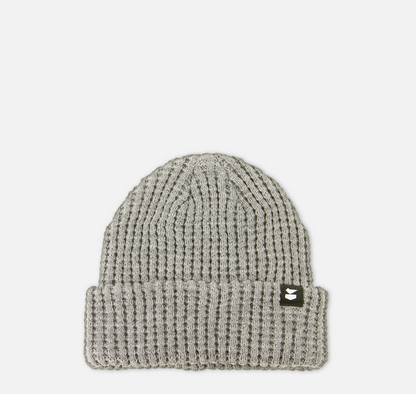 Jetty Prowl Beanie in gray, java, or mustard with patterned jacquard knit and snug fit.