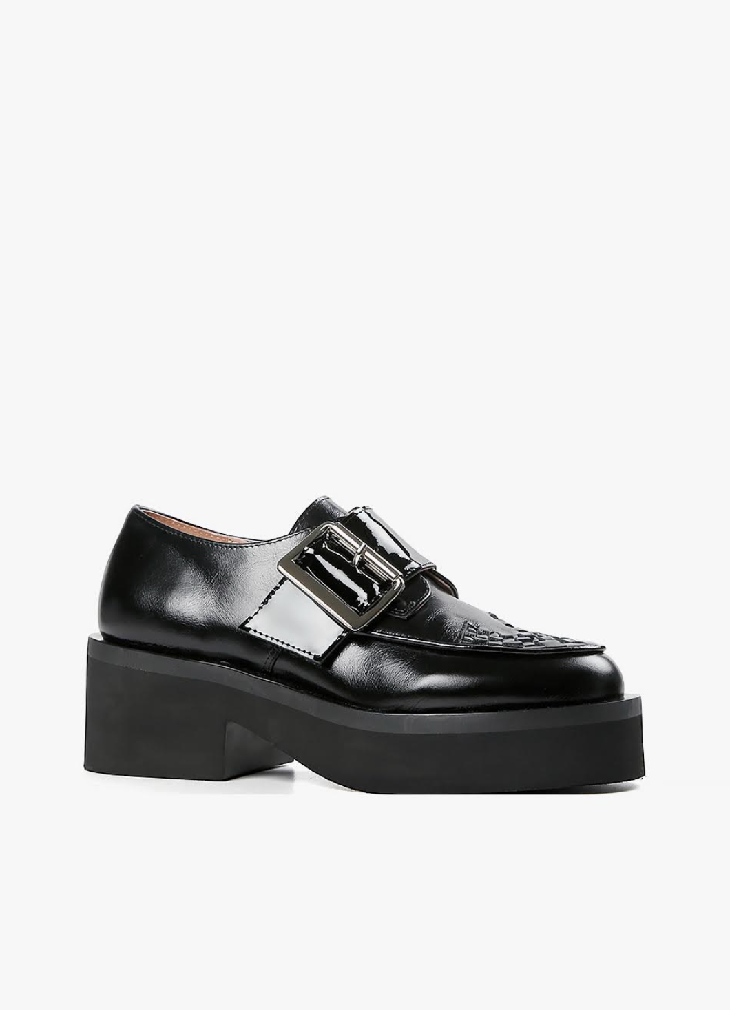 All Black Woven Solid Lugg Shoe