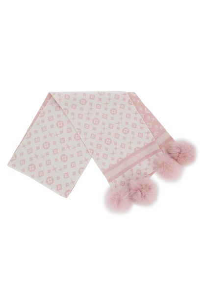 Mitchie's Matchings Scarf with Lurex and Fox Poms