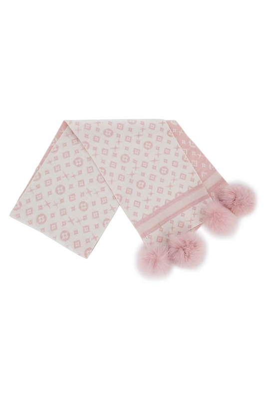 Mitchie's Matchings Scarf with Lurex and Fox Poms