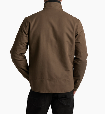 KÜHL Burr Jacket Lined in Kanteen with durable canvas exterior and quilted lining.