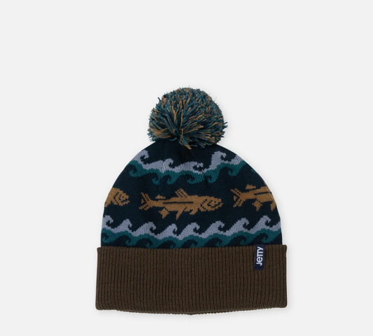 Jetty Upstream Jacquard Beanie with soft patterned jacquard knit and snug fit.