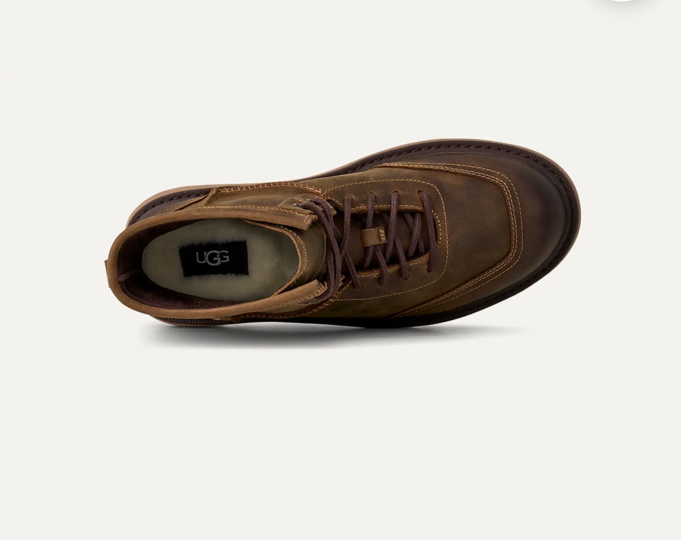 Men’s UGG Idyllwild Lace Boot in oak suede with UGGplush lining, mixed‑material upper, and a traction outsole.