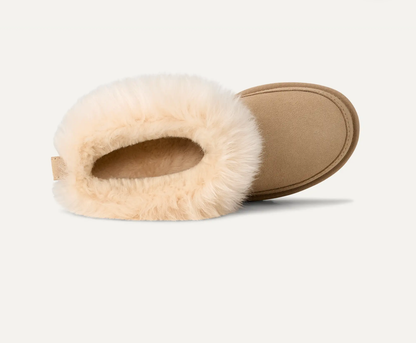 Women’s UGG Classic Ultra Mini Chalet boot in Sandcastle quilted nylon with UGGplush lining and a low ankle‑height silhouette.