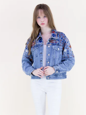 Original USA Wildflower Hand Embroidered Jacket
