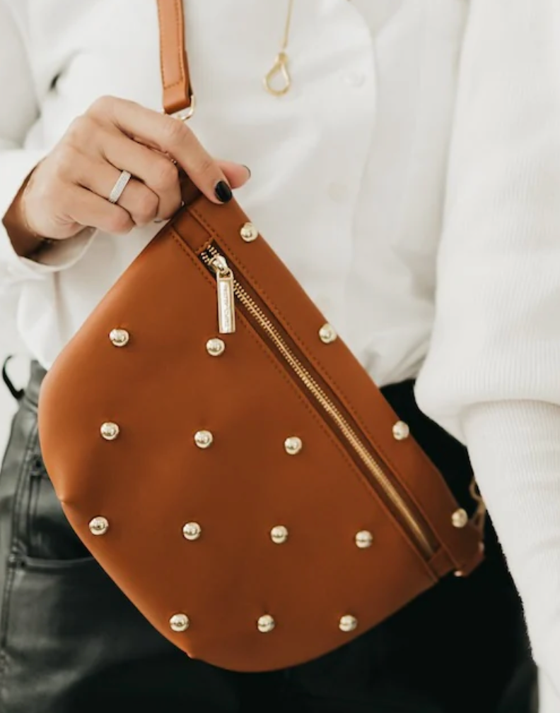 Chic Gold Studded Westlyn Bum Bag