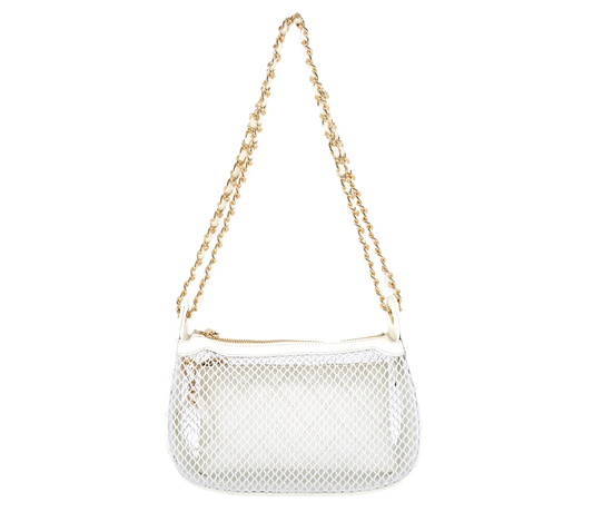 Mesh Handbag with Chain Strap