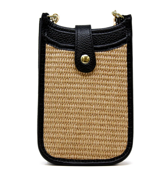 Leather and Straw Crossbody