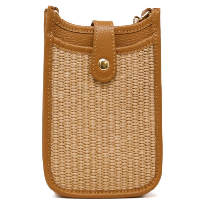 Leather and Straw Crossbody